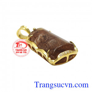 Mặt vàng thạch anh tóc chất lượng nhận đặt chế tác theo yêu cầu của khách hàng.