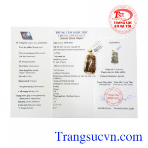 Mặt vàng thạch anh tóc chất lượng