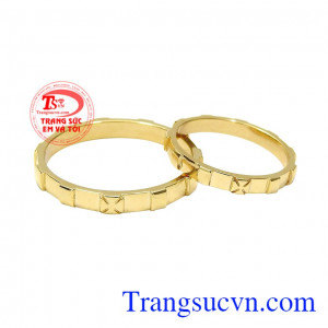 Nhẫn cưới hạnh phúc vàng tây