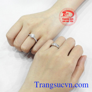 Nhẫn cưới vàng trắng mãi yêu