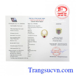 Nhẫn nam ruby sao ấn tượng mạnh mẽ.