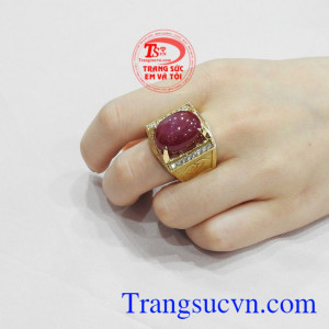 Nhẫn nam Ruby sao đẳng cấp