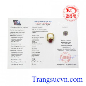 Nhẫn nam Ruby sao đẳng cấp mạnh mẽ.