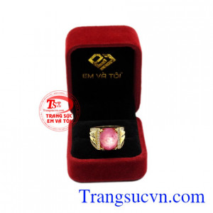 Nhẫn nam ruby sao độc đáo chất lượng.