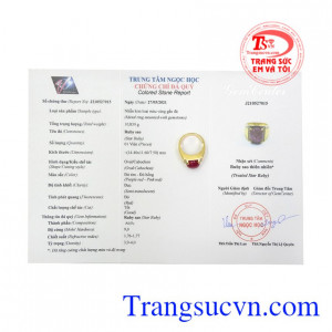 Nhẫn nam ruby sao độc đáo thiên nhiên.