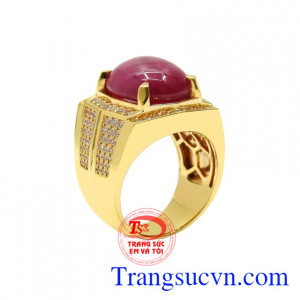 Nhẫn nam ruby sao mạnh mẽ thiết kế nam tính mang đến một sản phẩm ấn tượng.
