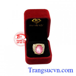 Nhẫn nam ruby sao mạnh mẽ nhận đặt chế tác theo yêu cầu.