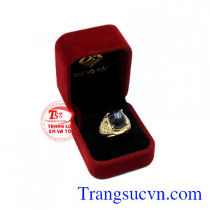 Nhẫn nam saphir đẳng cấp đẹp.
