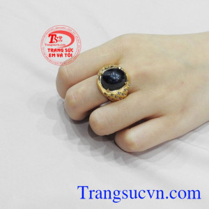 Nhẫn nam saphir đẳng cấp tinh xảo.