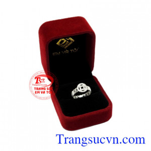 Nhẫn nữ bạc kim tiền thanh toán an toàn.