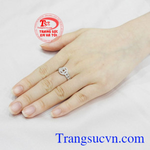 Nhẫn nữ bạc kim tiền