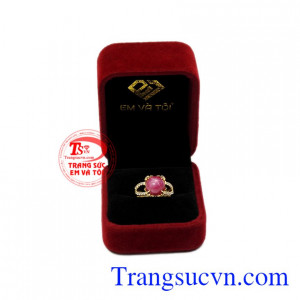 Nhẫn nữ ruby sao thanh tú đẹp.