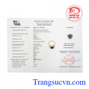 Nhẫn nữ saphir sang trọng thiên nhiên.