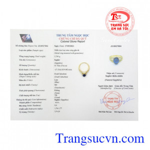 Nhẫn nữ saphir thanh lịch tinh tế.