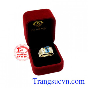 Nhẫn topaz nam vàng tây chất lượng.