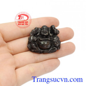 Phật Di Lặc saphir an khang có giấy kiểm định đá quý.