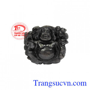 Phật Di Lặc saphir hưng thịnh có thể bọc vàng hay bạc để làm trang sức đeo sang trọng, hợp thời trang.