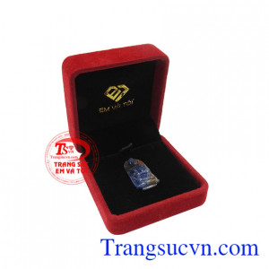 Phật Quan Âm saphir cát tường tinh tế.