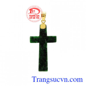 Thánh giá cẩm thạch vàng tây mang đến nhiều an lành cho người đeo.