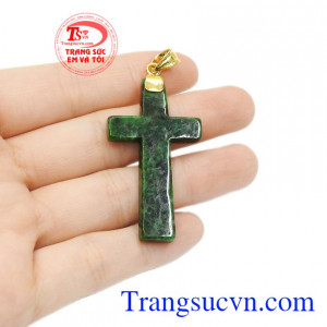 Thánh giá cẩm thạch vàng tây 14k.