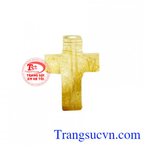 Thánh giá thạch anh tóc an lành được chế tác đầy tinh tế và chất lượng.