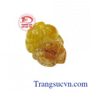 Tỳ hưu thạch anh tóc lộc phúc chạm khắc từng đường nét đẹp mắt và tinh xảo.