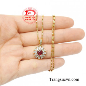 Bộ mặt dây ruby tài lộc nhận đặt chế tác theo yêu cầu của khách hàng.