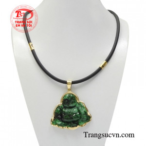 Bộ mặt Di Lặc cẩm thạch đẹp kiểu dáng nam tính, phong cách mạnh mẽ.