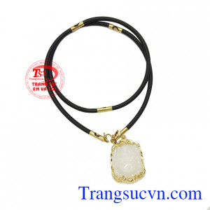 Bộ dây chuyền Phật Di lặc sapphire chạm khắc tinh xảo, chế tác theo yêu cầu khách hàng