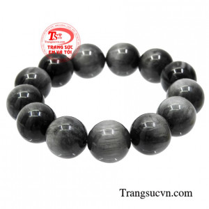 Chuỗi thạch anh mắt mèo 15 ly đem đến bình an, may mắn.