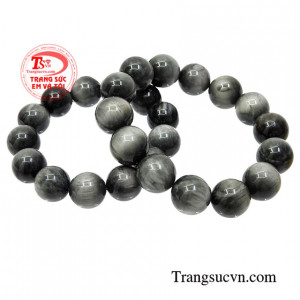 Chuỗi thạch anh mắt mèo 15 ly có giấy kiểm định kèm theo.