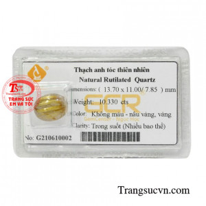 Đá ép vỉ thạch anh tóc đẹp kiểu dáng bắt mắt hình oval mang đến sản phẩm đầy tinh tế.