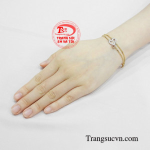 Lắc tay vàng tây trái tim.