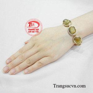Lắc tay vàng thạch anh tóc