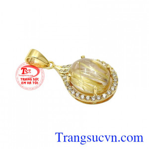 Mặt dây thạch anh tóc quý phái có giấy kiểm định uy tín.