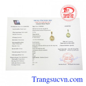 Mặt dây thạch anh tóc quý phái xinh xắn.