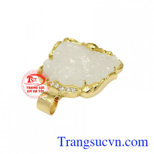 Mặt Phật Di Lặc sapphire bọc vàng 14k giao hàng nhanh toàn quốc, thanh toán an toàn