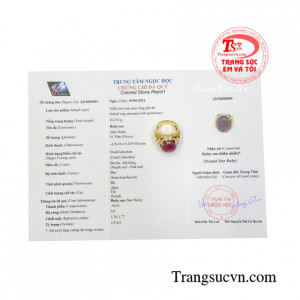 Nhẫn nam Ruby sao rồng vàng