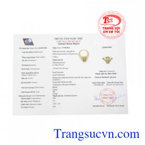 Nhẫn nữ thạch anh tóc thanh lịch chất lượng.