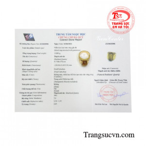 Nhẫn thạch anh tóc nam tính