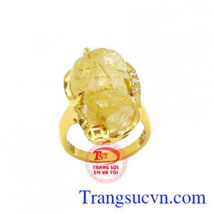 Nhẫn vàng nữ tỳ hưu may mắn chất lượng.