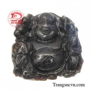 Phật Di Lặc sapphire đại cát chạm khắc tinh xảo phù hợp bọc vàng đeo sang trọng và phong cách