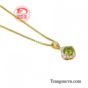 Bộ mặt dây peridot tinh tế thanh toán an toàn.