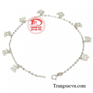 Lắc chân vàng trắng tinh tế, chất lượng đảm bảo uy tín.