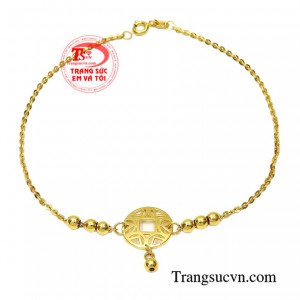 Lắc chân vàng nữ hạnh phúc chất lượng vàng đảm bảo uy tín.