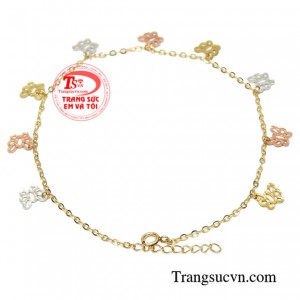 Lắc hoa vàng tình yêu dành cho nữ đeo,bảo hành