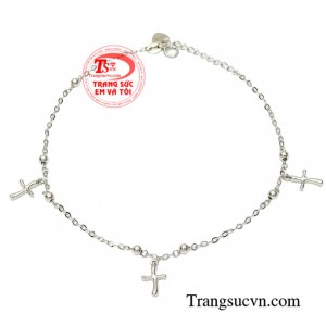 Lắc Vàng trắng chân nữ. Chiếc lắc chân vàng trắng qúy phái, chất lượng đảm bảo uy tín.