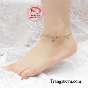 Lắc Vàng trắng chân nữ