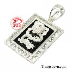 Mặt dây bạc rồng đẹp nam tính.