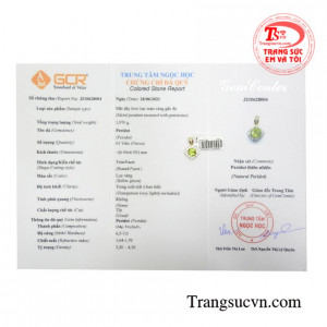 Mặt dây đá peridot tinh tế